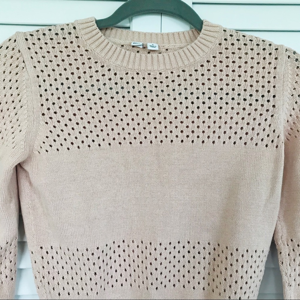 U Long Sleeve Cream Sweater Size S